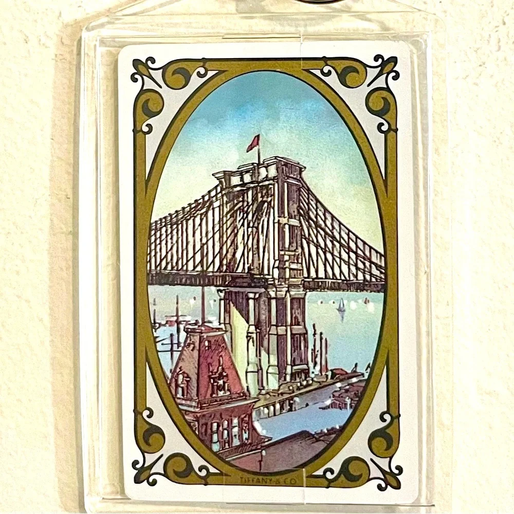 Tiffany & Co Vintage Brooklyn Bridge Joker Playing Card Bag Charm Keychain w COA